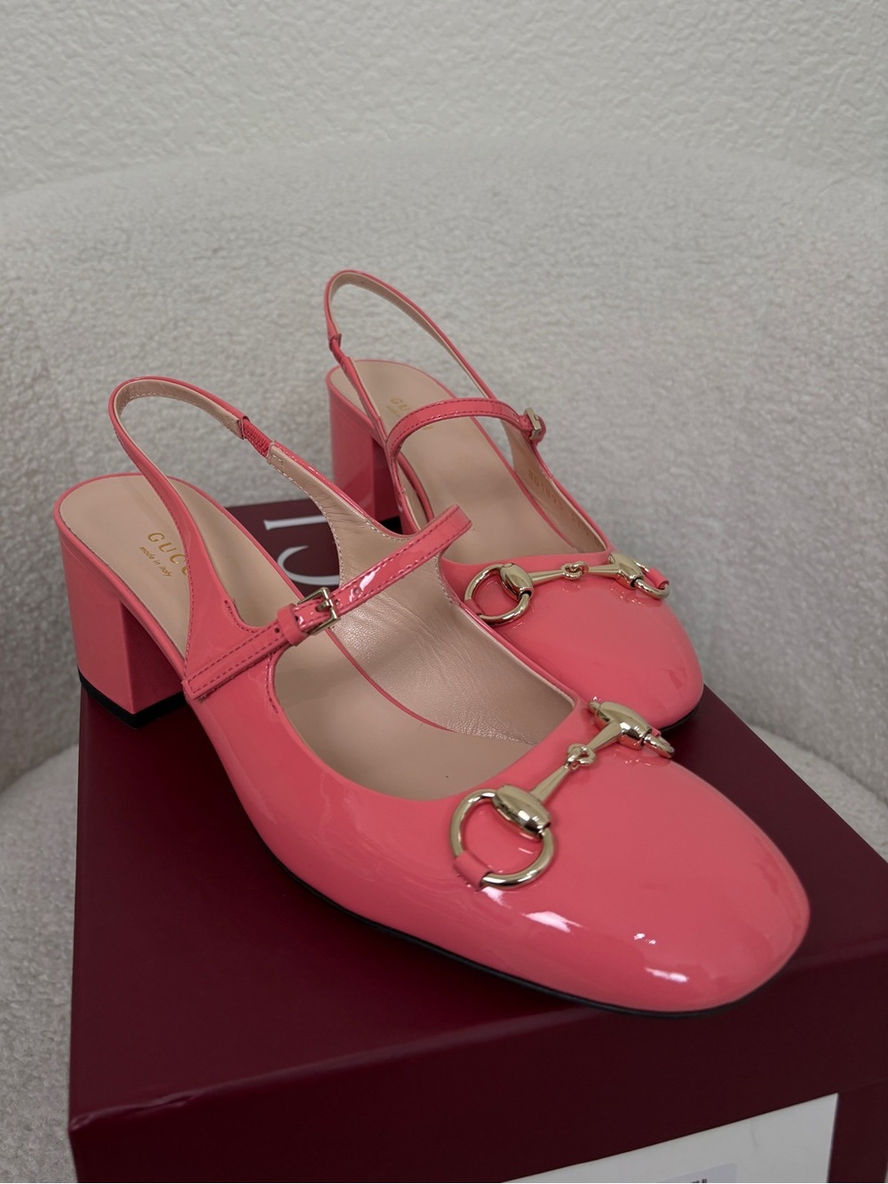 Gucci Horsebit Detailed Square Toe Pumps 37.5
